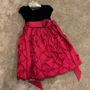 Red and black formal children's Christmas dress.